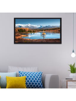 Dekorstation - Siberean Snow Covered Mountains Lake Forest Wall Painting