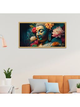 Dekorstation - Colorful Abstract Buddha Statues Floating Canvas Wall Painting