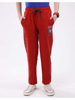 Monte Carlo - Boys Red Regular Fit Lower Trackpant