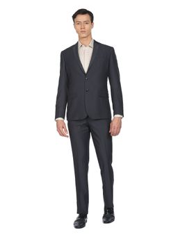 Arrow - Men Charcoal Patterned Weave Two Piece Suit