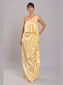 Ellemora - Mellow Yellow Elegance A Line Maxi Dress