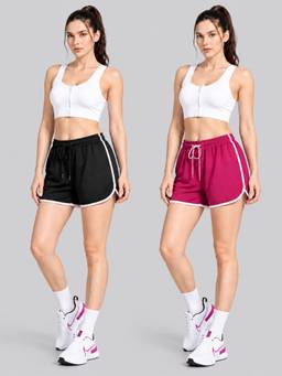 TULSATTVA - Women Multicolor High-Rise Shorts (Pack of 2)