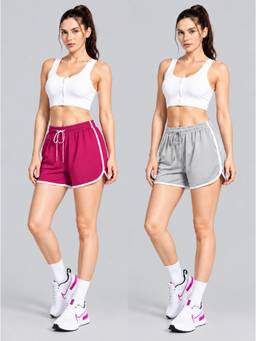 TULSATTVA - Women Solid High-Rise Shorts (Pack of 2)