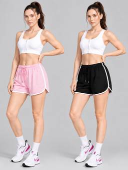 TULSATTVA - Women High-Rise Shorts (Pack of 2)