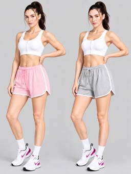 TULSATTVA - Womens High-Rise Shorts (Pack of 2)