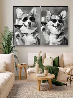 Artsense - Premium Multi-Color Framed Canvas Wall Painting (Pack of 2)