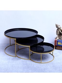 Amaya Decors - Black and Gold Buffet Platters (Pack of 3)
