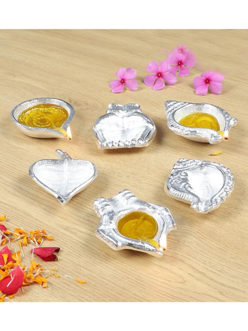 Amaya Decors Aluminium Silver Dias (Pack of 6)