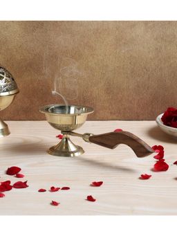 Amaya Decors - Brass and Wooden Dhoop Dani