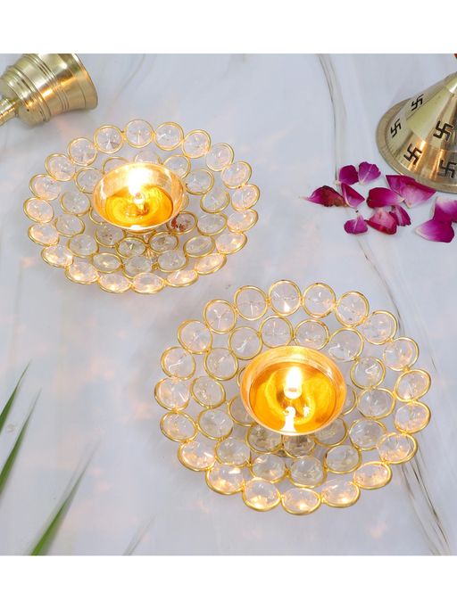 Amaya Decors Crystal Brass Dia (Pack of 2)
