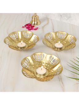 Amaya Decors - Flower Lotus Cut Tealight Holders (Pack of 3)