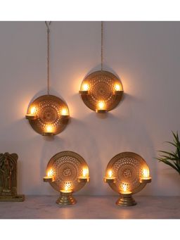 Amaya Decors - Om Etching Table and Hanging Tealight Holder (Pack of 4)