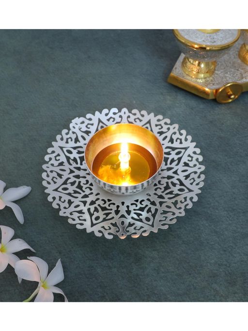 Amaya Decors Silver Etching Akhand Dia
