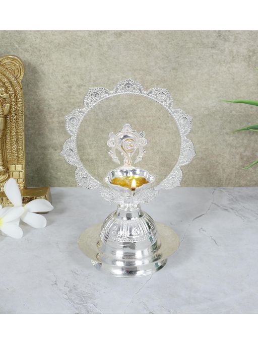 Amaya Decors Silver Peacock Akhand Dia