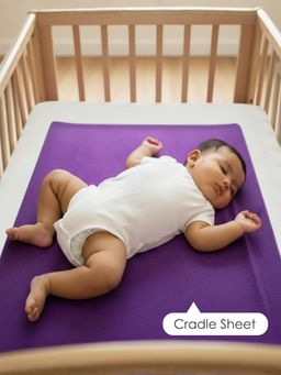 Baby Moo - Plain Changeable Dry Sheet Water-resistant Bed Protector - Purple