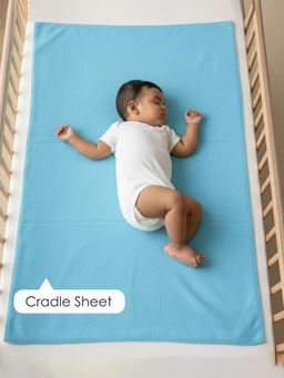 Baby Moo - Plain Changeable Dry Sheet Water-resistant Bed Protector - Blue