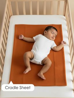 Baby Moo - Plain Changeable Dry Sheet Water-resistant Bed Protector - Rust
