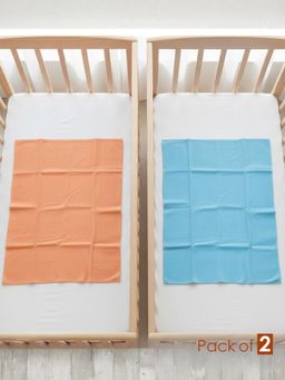 Baby Moo - Plain Changeable Dry Sheet Water-resistant Bed Protector-Multicolor (Pack of 2)