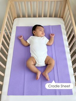 Baby Moo - Plain Changeable Dry Sheet Water-resistant Bed Protector - Purple