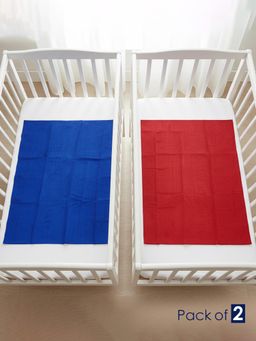 Baby Moo - Plain Changeable Dry Sheet Water-resistant Bed Protector-Multicolor (Pack of 2)