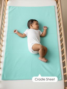Baby Moo - Plain Changeable Dry Sheet Water-resistant Bed Protector - Turquoise