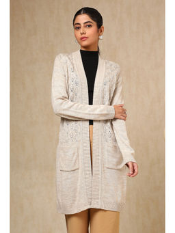 Soch - Women's Off White Acrylic Crochet Shrug