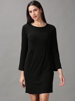 SHOWOFF - Womens Mini Empire Black Solid Dress