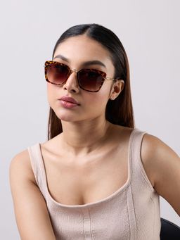 Twenty Dresses by Nykaa Fashion - Brown Animal Print Cat Eye Casual Sunglasses