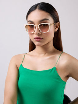 Twenty Dresses by Nykaa Fashion - Cream Cat Eye Casual Sunglasses