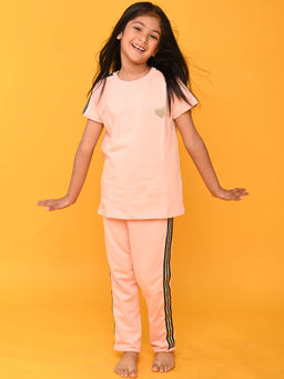 ANTHRILO - Pink Heart Girls Summer Top and Jogger (Set of 2)