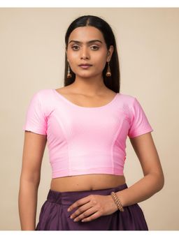 BINDIGASM'S ADVI - Pink Texture Cotton Stretchable Pull On Blouse