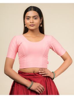 BINDIGASM'S ADVI - Rose Gold Texture Cotton Stretchable Pull On Blouse