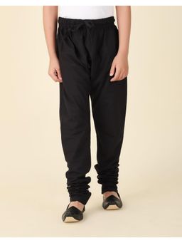 Fabindia - Black Cotton Churidar With Elasticated Waistband & Drawstring