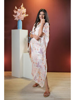 HANDME - Serene Silk Floral Long Kaftan Dress with Inner (Set of 2)