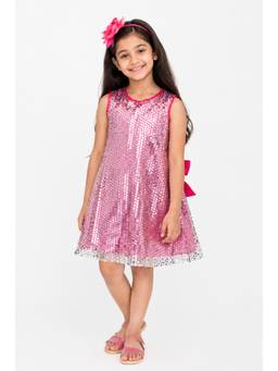 A Little Fable - Girls Multi-Colour Polyester Dress