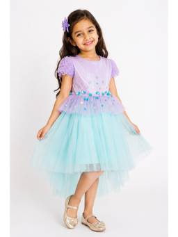 A Little Fable - Girls Lavender Polyester Dress