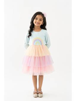 A Little Fable - Girls Multi-Colour Polyester Dress