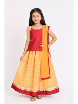 A Little Fable - Girls Multi-Colour Polyester Choli with Lehenga