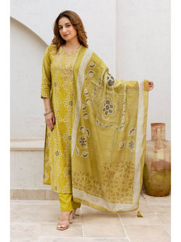 Autumnlane - Gauri Shamrock Work Suit Kurta Pant & Dupatta (Set of 3)