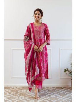 Autumnlane - Gauri Flamingo Full Work Kurta Pant & Dupatta (Set of 3)