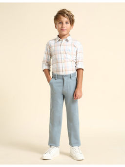 U.S. POLO ASSN. - Blue Slim Fit Solid Trouser