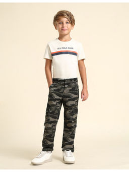 U.S. POLO ASSN. - Green Camouflage Printed Regular Fit Cargo