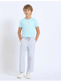U.S. POLO ASSN. - Blue Solid Relaxed Fit Trouser