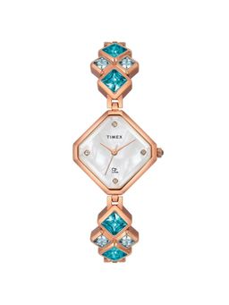 Timex - Fria Women Off White Rhombus Analog Watch - TWEL17200