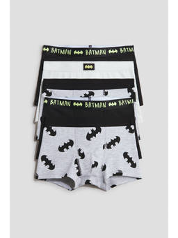 H&M - Boys Multi-Color 5-Pack Printed Cotton Trunks