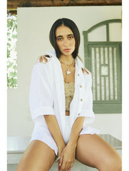 Essgee - White Daisy Cutwork Embroidered Shirt