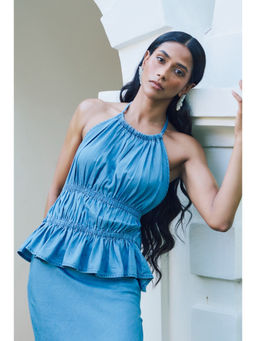 Essgee - Blue Fiona Halter Neck Top
