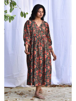 PHLAR - Valentina Fit Flared Green Dress