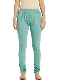 Fabindia - Cotton Blend Regular Fit Turquoise Elastic Churidar