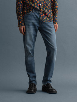 GANT - Men Blue Washed Slim Fit Jeans